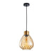 Buy Pendant Lights Australia Interior Bronze Amber Wine Glass Ribbed 1 Light Pendant - TULIP1
