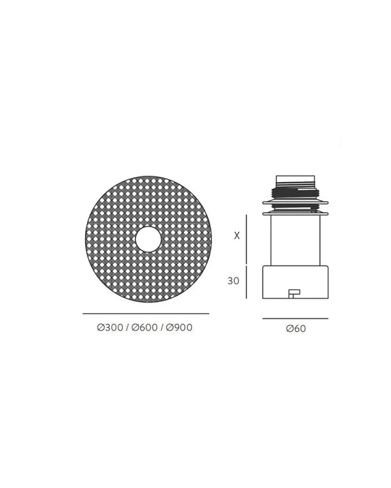 Tan Tan Medium Wall Light Natural Rattan or Black Rattan - ARO.A1053/10/ORO+1125/60