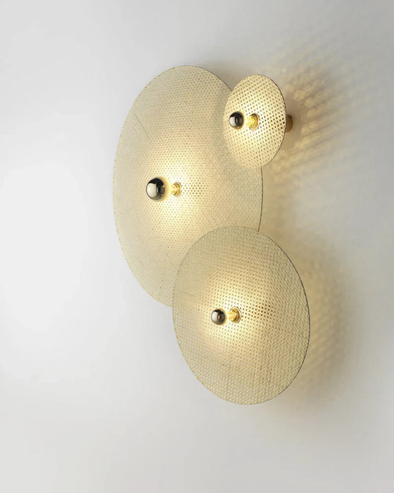 Tan Tan Medium Wall Light Natural Rattan or Black Rattan - ARO.A1053/10/ORO+1125/60