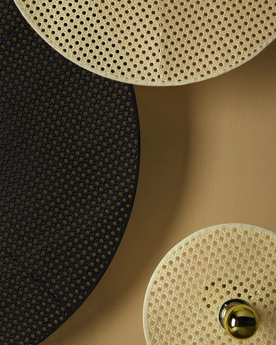 Tan Tan Large Wall Light Natural Rattan or Black Rattan - ARO.A1053/10/ORO+1125/90