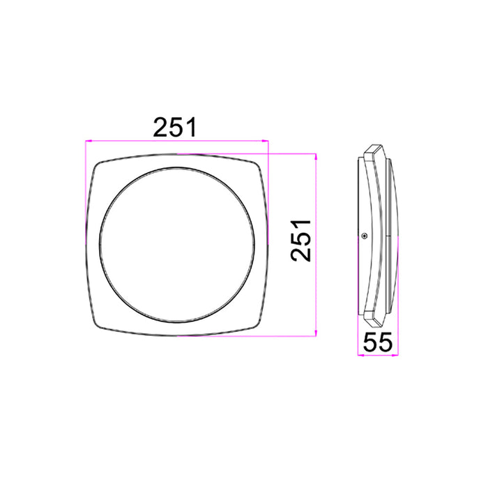 Buy Exterior Wall Lights Australia ULAN Exterior LED Wall / Ceiling Light White 20W 3000K IP65 - ULAN2