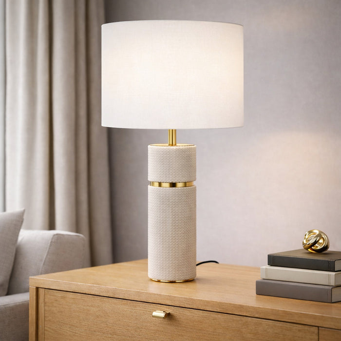 Valda Table Lamp Taupe, Antique Gold & Ivory - VALDA TL-TPIV