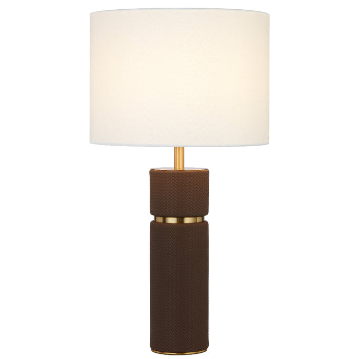 Valda Table Lamp Brown, Antique Gold & Ivory - VALDA TL-BRWIV