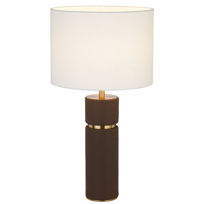 Valda Table Lamp Brown, Antique Gold & Ivory - VALDA TL-BRWIV