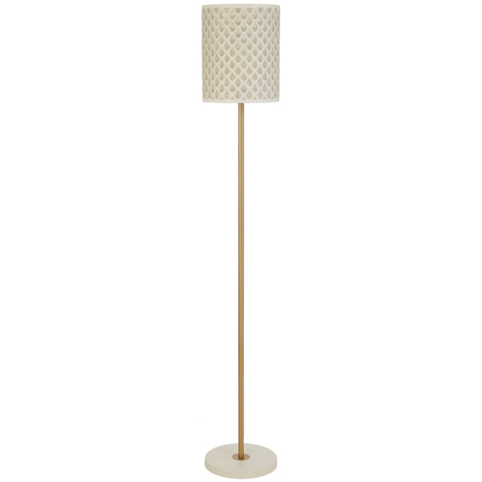 Valtor Floor Lamp White & Antique Gold - VALTOR FL-WH