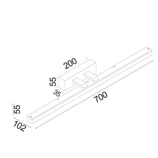 Buy Bathroom Vanity Lights Australia Vanitas Bathroom Vanity Light W700mm Black Aluminium 3CCT - VANITAS2L