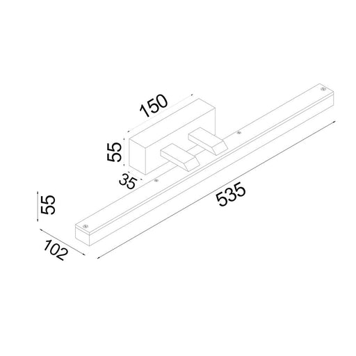Buy Bathroom Vanity Lights Australia Vanitas Bathroom Vanity Light W535mm Black Aluminium 3CCT - VANITAS2M
