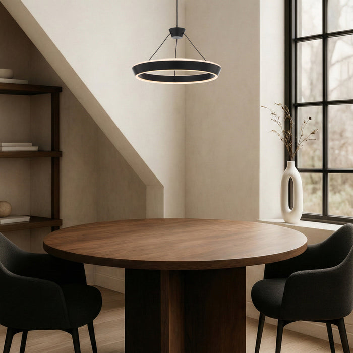 Vantel 400mm LED Pendant 26W Tri Colour Black - VANTEL PE40-BK