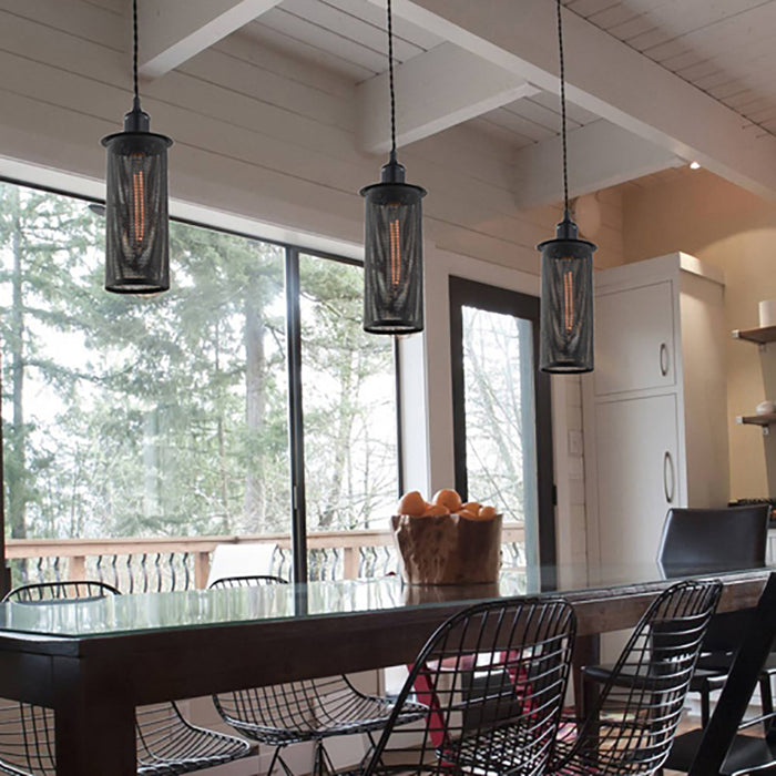 Buy Mini Pendants Australia VENETO Black Mesh Decorative 1 Light Pendant - VENETO1BK