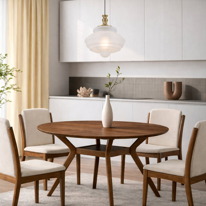 Verdun 400mm Pendant Light Antique Gold & Frost - VERDUN PE40-AGFR