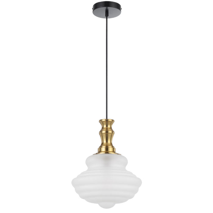 Verdun 265mm Pendant Light Antique Gold & Frost - VERDUN PE26-AGFR