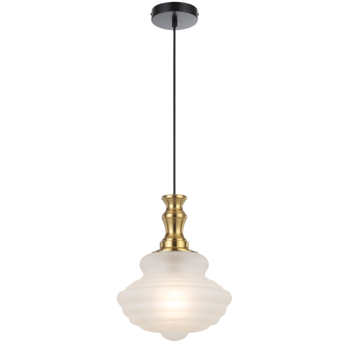 Verdun 265mm Pendant Light Antique Gold & Frost - VERDUN PE26-AGFR