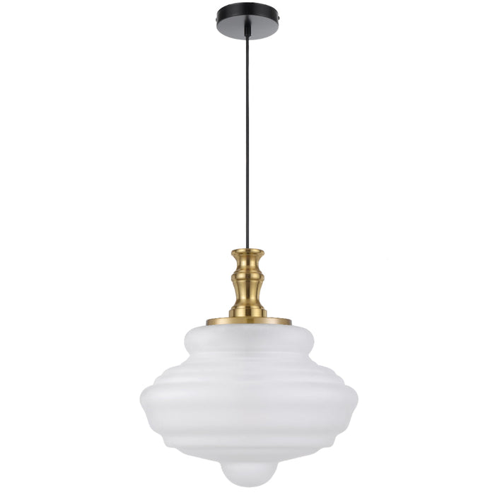 Verdun 400mm Pendant Light Antique Gold & Frost - VERDUN PE40-AGFR