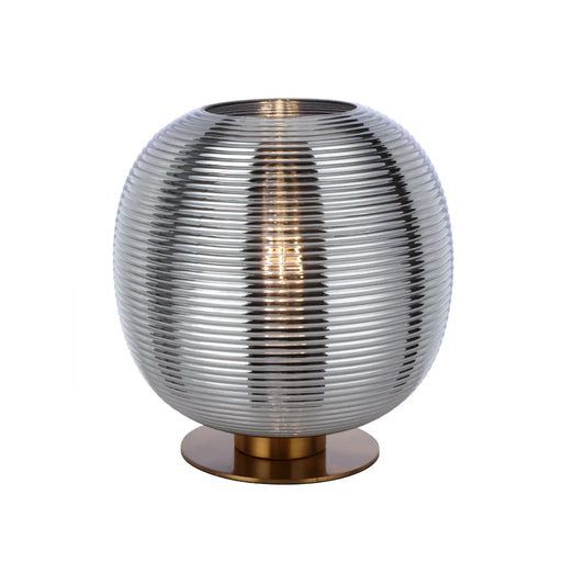 Buy Table Lamps Australia Viken Round Table Lamp Antique Gold Iron Chrome Glass - VIKEN TL-AGCH