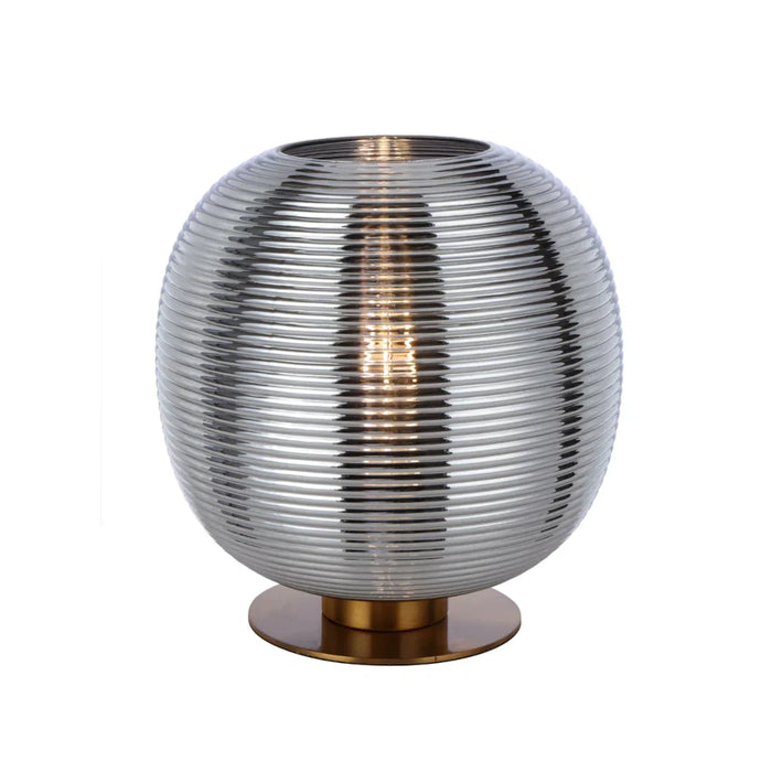 Buy Table Lamps Australia Viken Round Table Lamp Antique Gold Iron Chrome Glass - VIKEN TL-AGCH