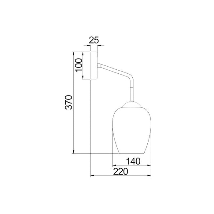Buy Wall Sconce Australia Interior Wine Glass 1 Light Wall Light Black / Chrome - VINUM1W