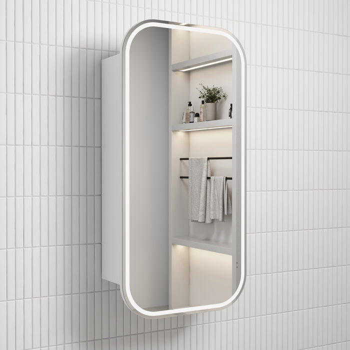 Vienna LED Shaving Cabinet 3CCT Matte White - LSCVIE-450-MW