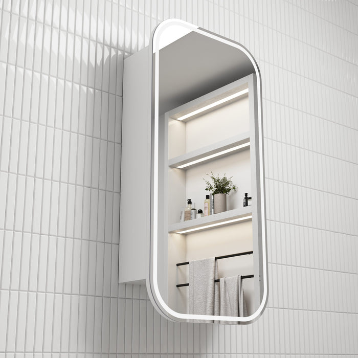 Vienna LED Shaving Cabinet 3CCT Matte White - LSCVIE-450-MW