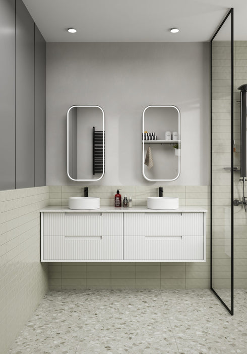 Vienna LED Shaving Cabinet 3CCT Matte White - LSCVIE-450-MW