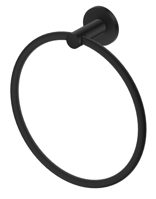 Mica Hand Towel Ring Black - 1104-P-BLK