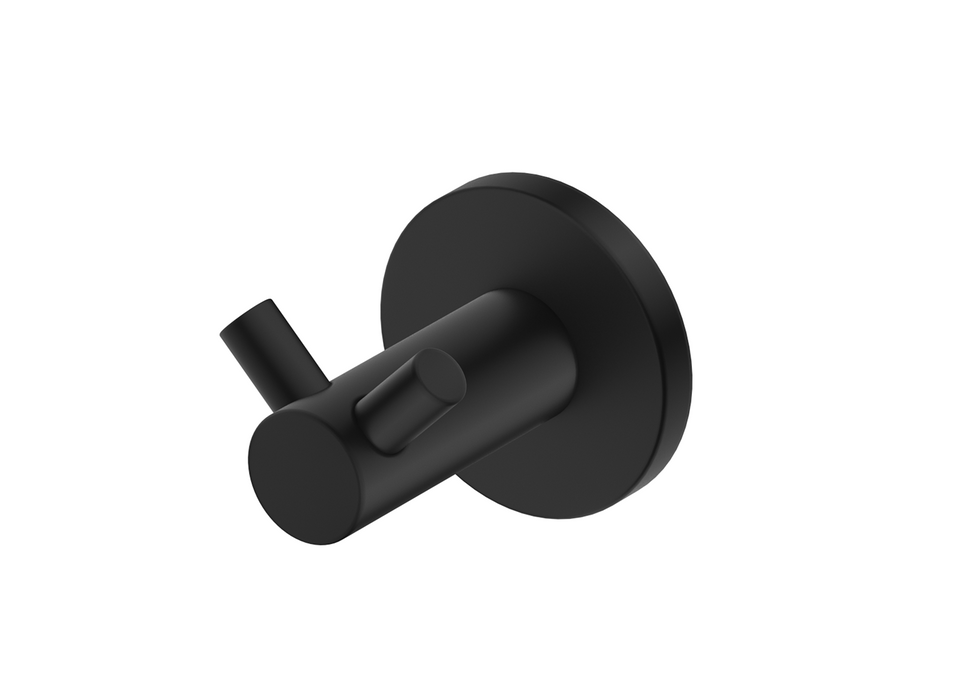Mica Double Robe Hook Black - 1153-D-P-BLK
