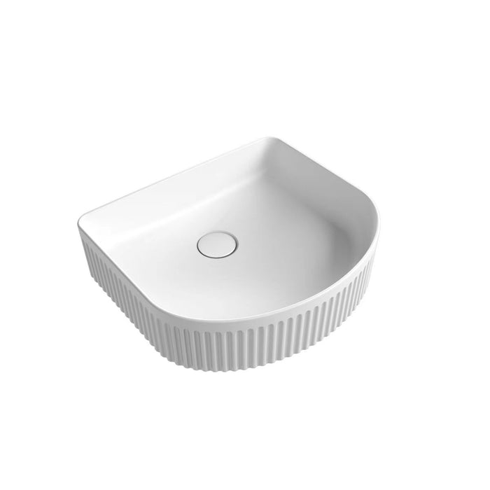 Cyrus Arch Above Counter Basin With V Groove Surface Matte White - XECB-102MW