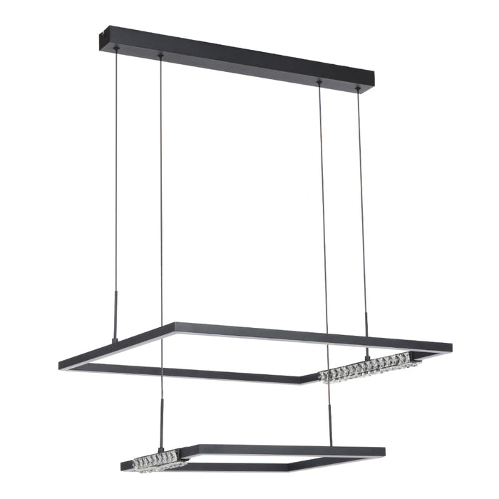 Zafra LED 2 Tier Pendent Light 50W Tri Colour Black - ZAFRA PE2T-BK