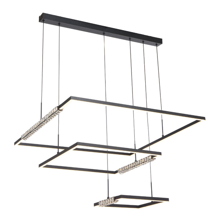Zafra LED 3 Tier Pendent Light 80W Tri Colour Black - ZAFRA PE3T-BK