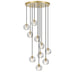 Buy Cluster Pendants Australia Zaha 10 Light Cluster Pendant Antique Gold & Crystal - ZAHA PE10-AGCR