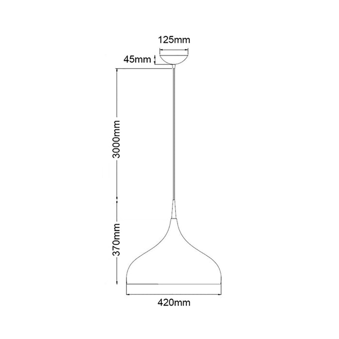 Buy Pendant Lights Australia ZARA Dome Shape 1 Light Pendant White - ZARA10A