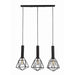 Buy Island Pendant Lights Australia Blackband 3 Light Black Iron Cage Diamond Bar Pendant - BLACKBAND1X3