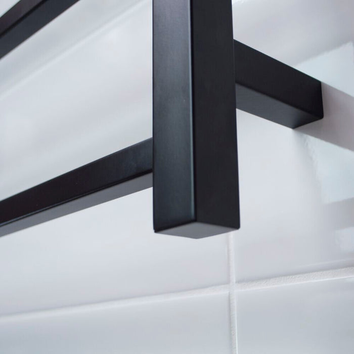 Heated Square Ladder 600 x 800mm Matt Black - BSTR01LEFT