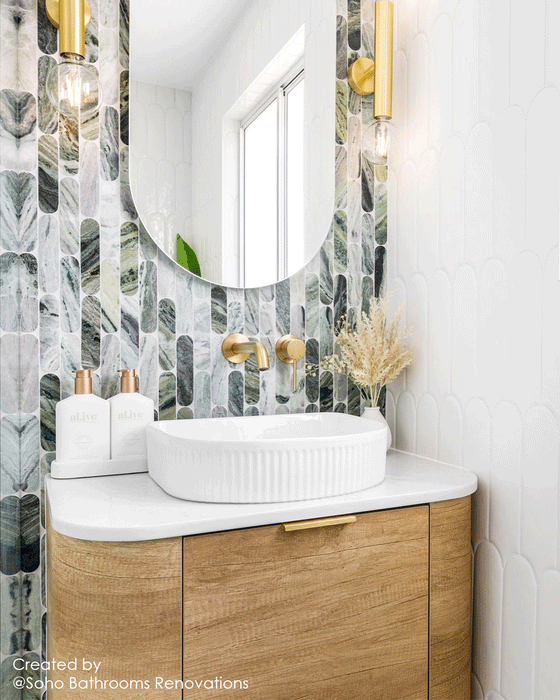 Bondi 750mm Wall Hung Curve Vanity Natural Oak - BO750N