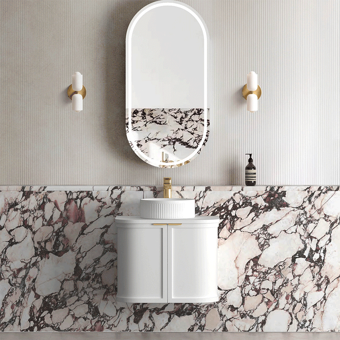 Hampshire 600mm Wall Hung Vanity Satin White - BOH600W