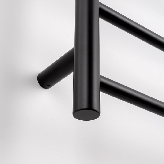 Heated Round Ladder 430 x 1100mm Matt Black - BRTR430RIGHT
