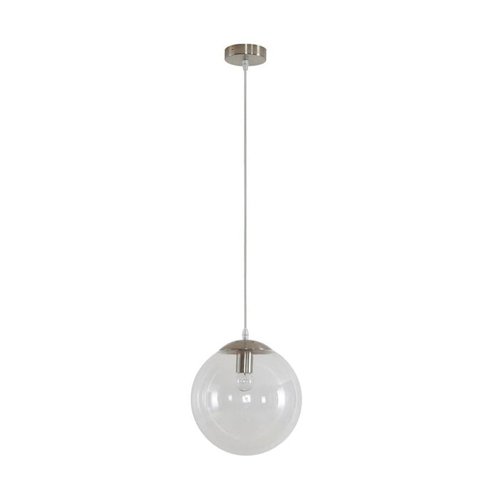 Buy Pendant Lights Australia Bubble Pendant Light W250mm Satin Chrome Clear Glass - 31467