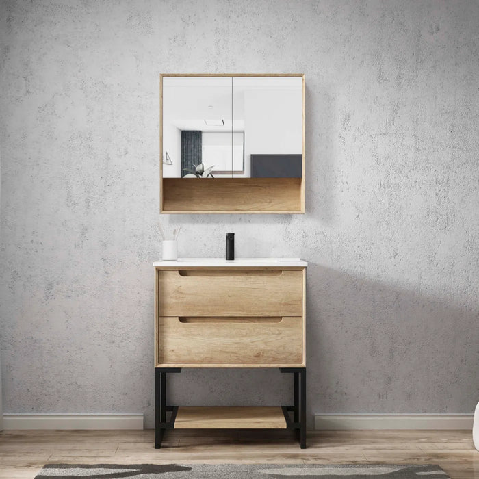 Byron Wall Cabinet 750x800 Natural Oak - BYSV750N