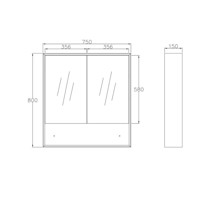 Marlo Wall Cabinet 750x800 Black Satin Plywood - MASV750B