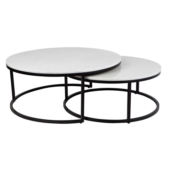 Chloe Stone Nesting Set of 2 Coffee & Side Tables Black - 31958