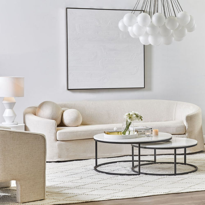 Chloe Stone Nesting Set of 2 Coffee & Side Tables Black - 31958