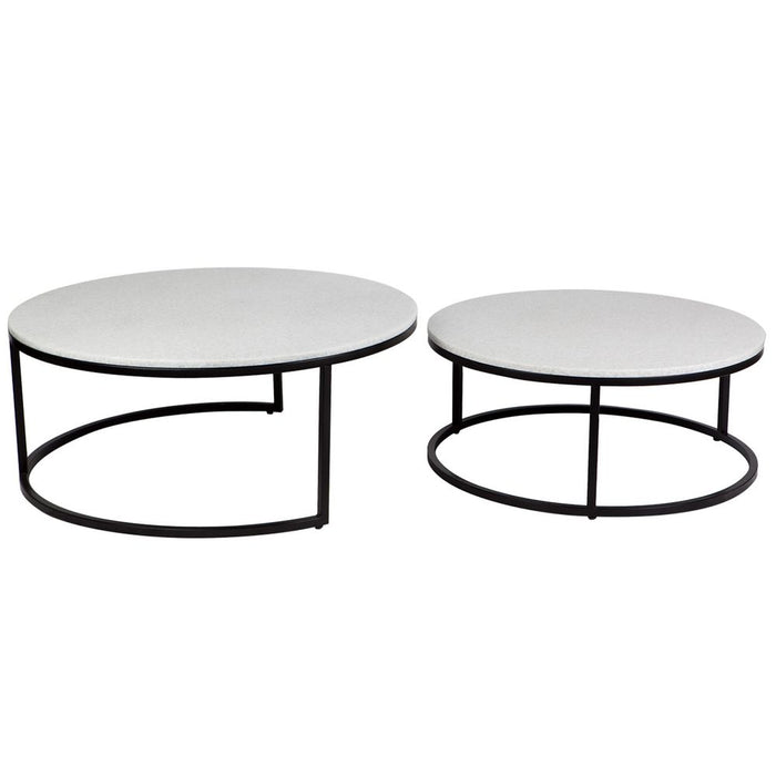Chloe Stone Nesting Set of 2 Coffee & Side Tables Black - 31958