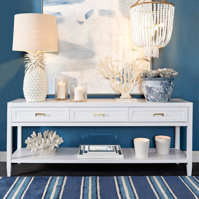 Soloman Large Console Table White - 32175