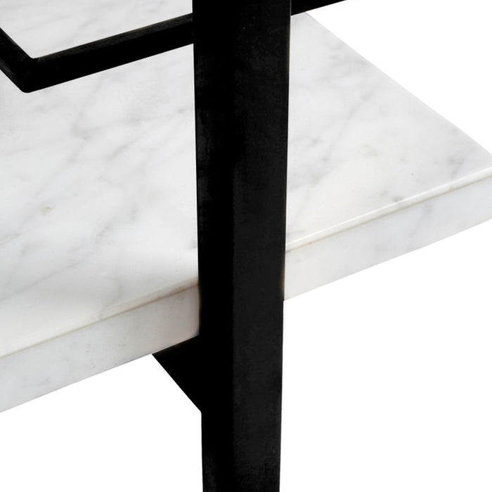 Franklin Marble Bar Cart White & Black - 32189