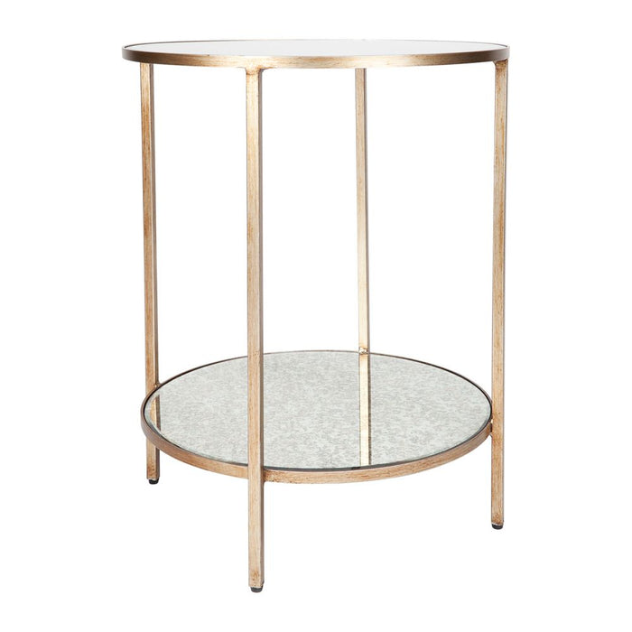 Cocktail Mirrored Side Table Antique Gold - 32190