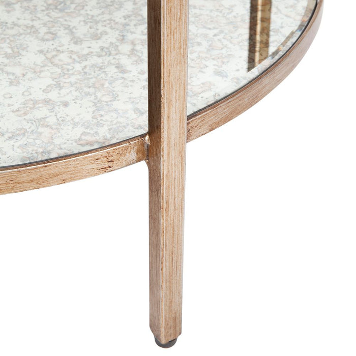 Cocktail Mirrored Side Table Antique Gold - 32190