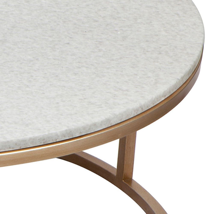 Chloe Stone Nesting Set of 2 Coffee & Side Tables Antique Gold - 31730
