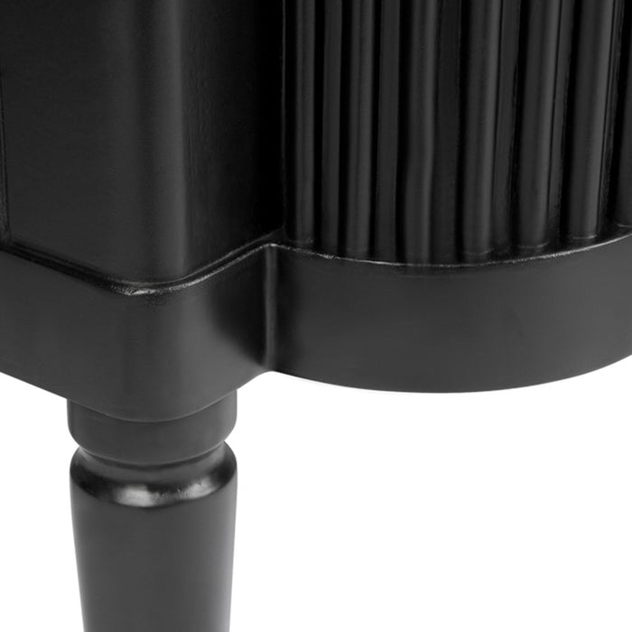 Arielle Ribbed Timber Bedside Table Black - 31936