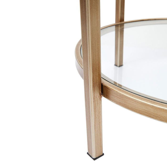 Cocktail Round Side Table Antique Gold - 32412