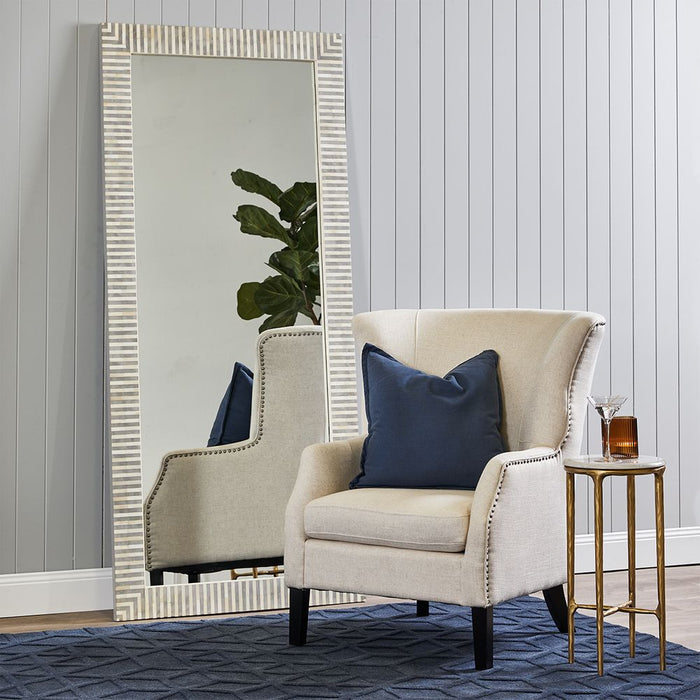 Heston Petite Side Table White & Brass - B32781