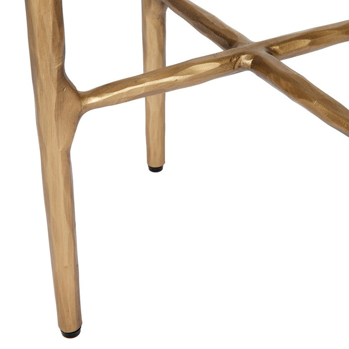 Heston Petite Side Table White & Brass - B32781